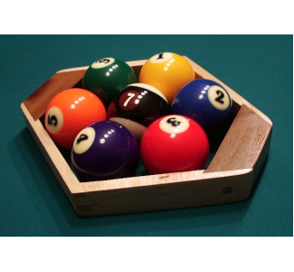 Hardwood 7 ball rack with Aramith Special 7 ball